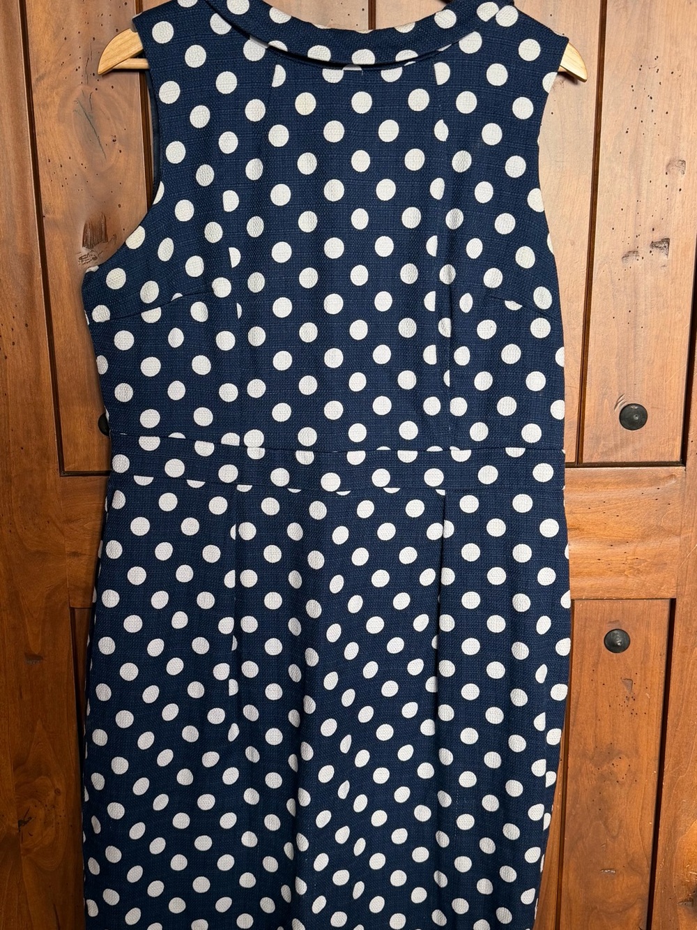 Boden Navy and White Polka Dot Sleeveless Dress